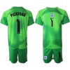 Maglia da Calcio Portiere Inghilterra PICKFORD 1 Mondiali 2022 Verde per Bambino